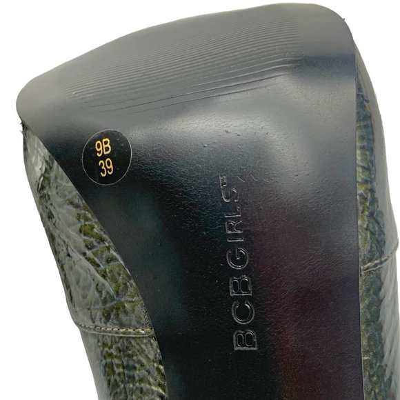 BCBGirls Gray Patent Leather‎ Peep Toe Slingback Heel  *NEW - Picture 2 of 12